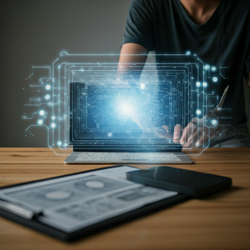 Team collaborating on a high-tech project in a modern office