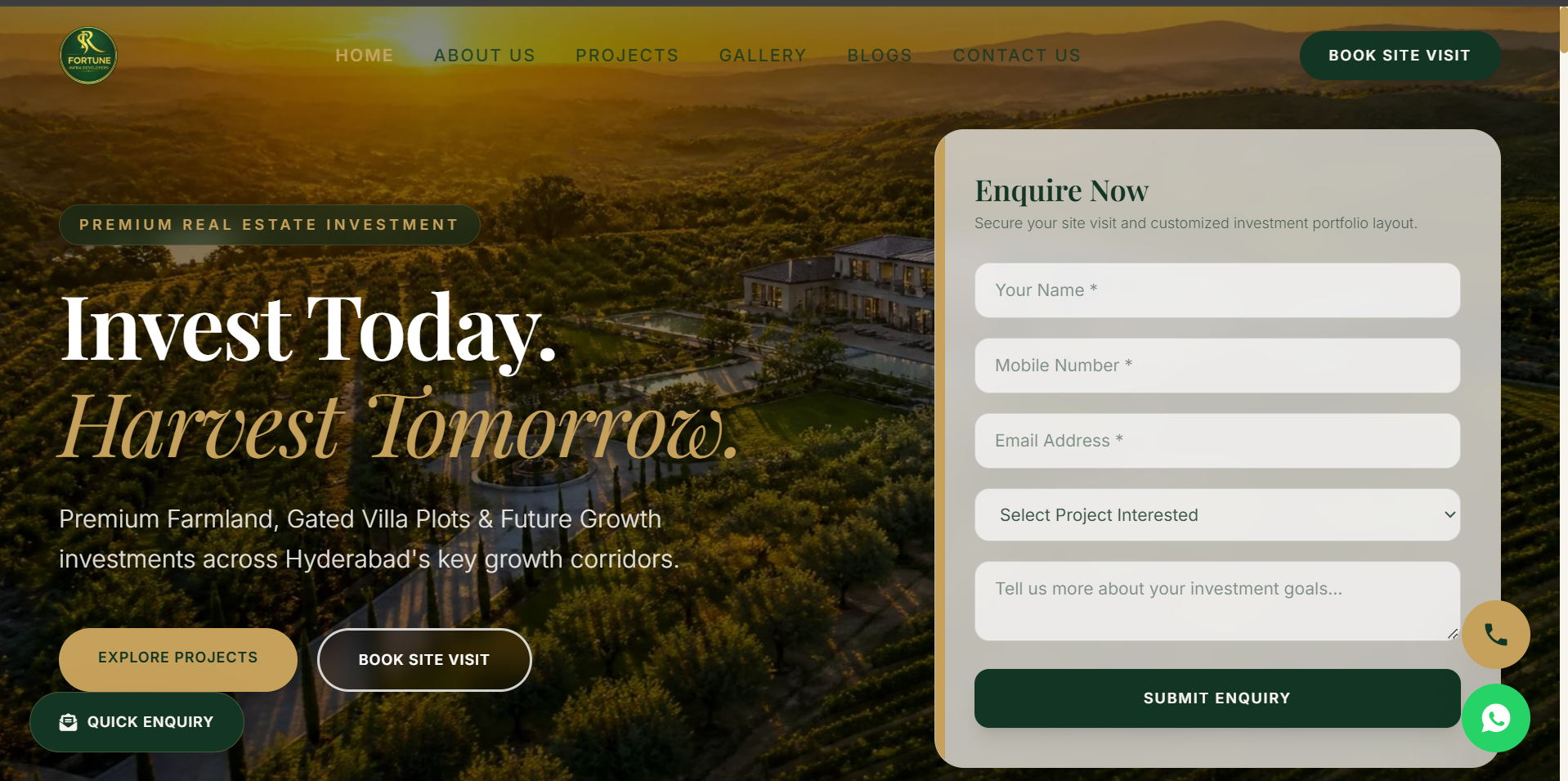 SR Fortune Infra Developers – Real Estate Website Project Showcase